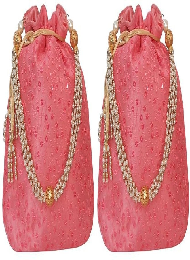 حقيبة يد نسائية من دوقة، وردية اللون، مصنوعة من قماش شبكي (عبوة من قطعتين)